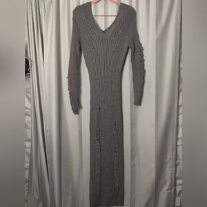 Fashion Nova Distressed Maxi Dress - S